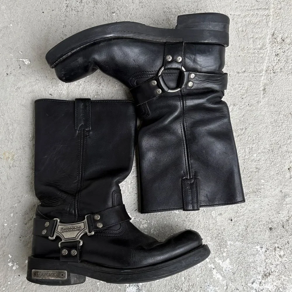 Harley Davidson, harness, mega size logo biker boot
